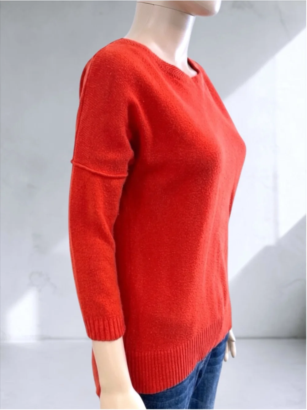 H&M L.O.G.G. Red Drop Shoulder Pullover Sweater – Size XS